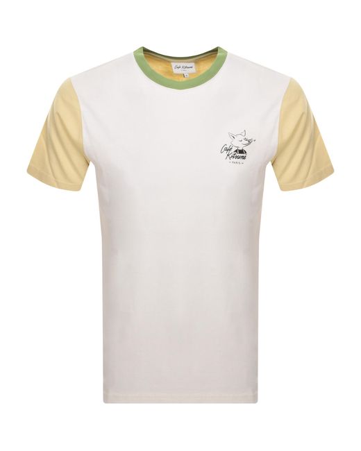 Maison Kitsuné White Cafe Kitsune T Shirt for men