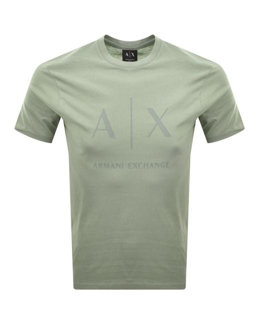 ARMANI EXCHANGE Green Slim Fit Crew Neck T Shirt for men