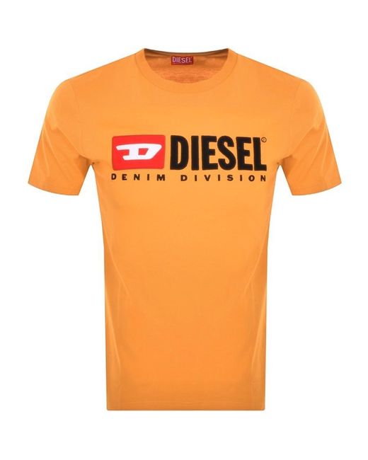 DIESEL T Diegor Div T Shirt in Orange for Men | Lyst