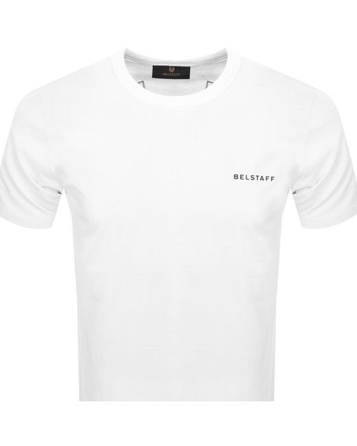 Belstaff White Relaxed Fit Border T Shirt for men