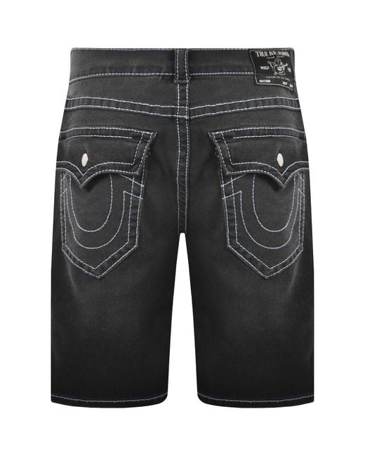 True Religion Black Bobby Flap Big T Shorts for men