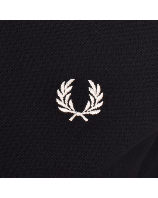 Fred Perry Blue Long Sleeved Pique Polo T Shirt for men