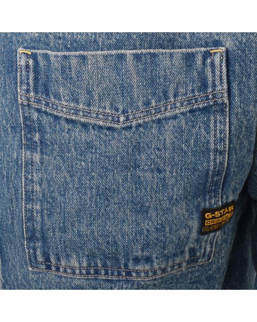 G-Star Blue G-Star Boxy Overshirt Blu for men