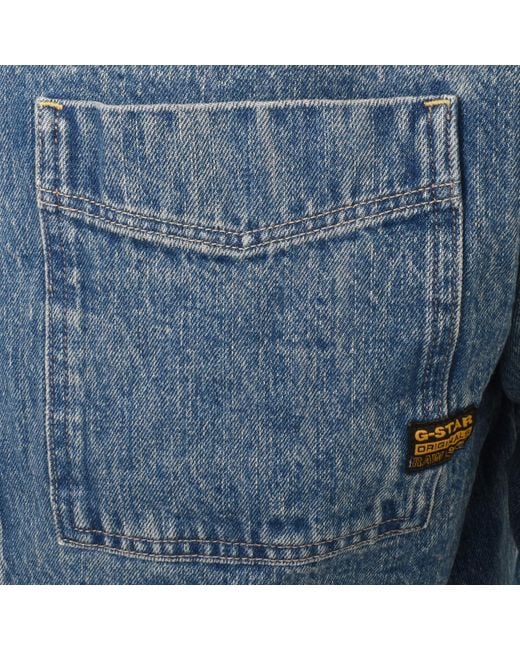 G-Star Blue G-Star Boxy Overshirt Blu for men