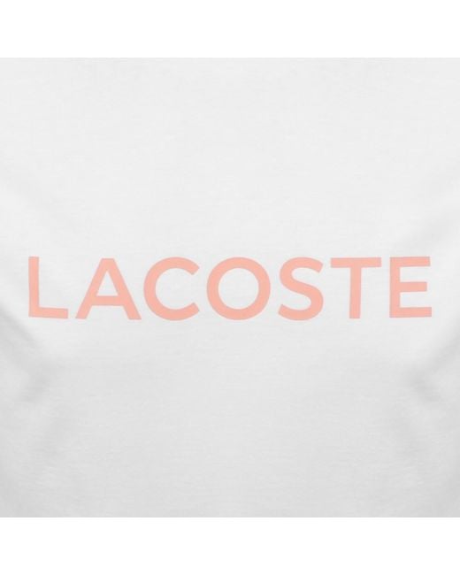 Lacoste White Loungewear Logo T Shirt for men