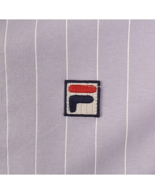 Fila Purple Fila Pinstripe Polo T Shirt for men