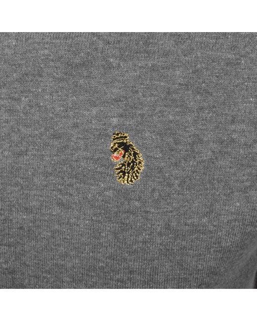 Luke 1977 Gray Gerard 3 Knit Jumper for men