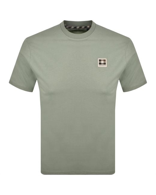 Aquascutum Green Badge T Shirt Salvia for men
