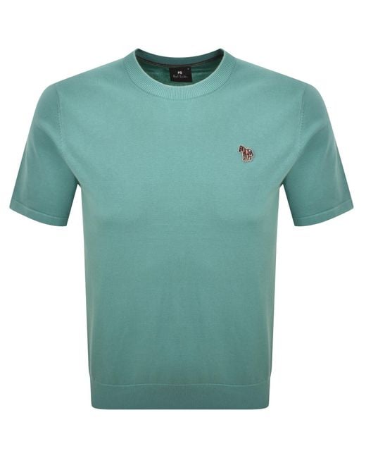 Paul Smith Green Short Sleeve Knit Jumper for men