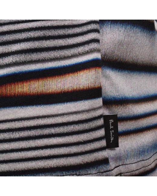 Paul Smith Gray Striped Regular Fit T Shirt for men
