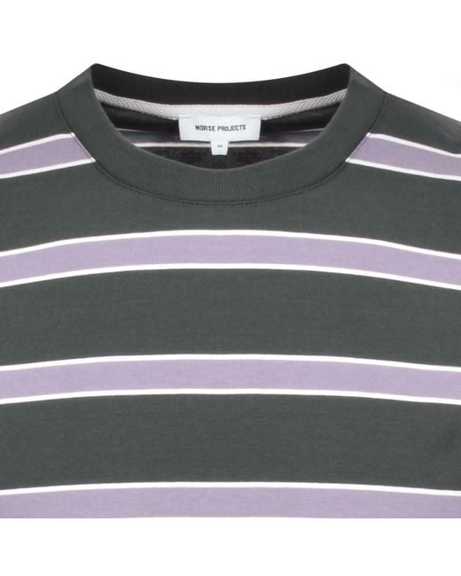 Norse Projects Gray Stripe T Shirt for men
