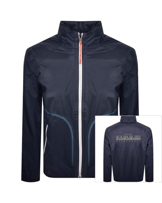 Napapijri Blue Cloudy Windbreaker Jacket Marine for men