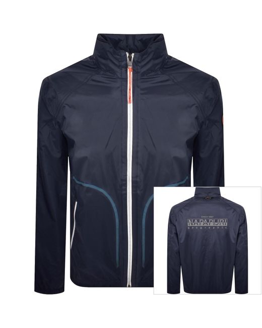 Napapijri Blue Cloudy Windbreaker Jacket Marine for men