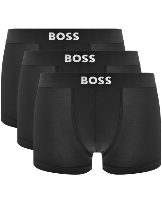 BOSS BUSINESS Black Boss One 3 Pack Mircofiber Stretch Trunks for men
