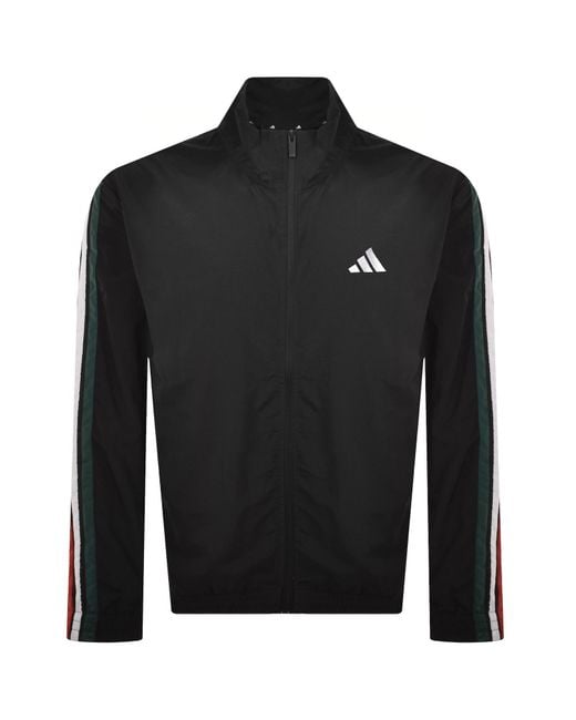 Adidas Black 3 Stripe Track Top for men