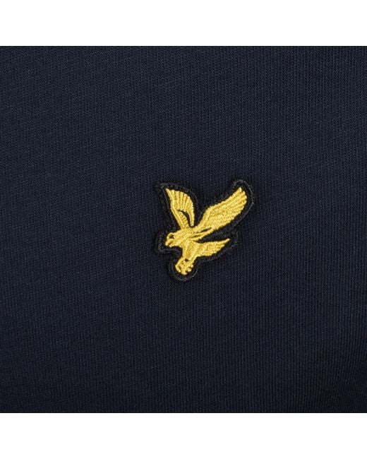 Lyle & Scott Blue Check Panelled T Shirt Dark for men