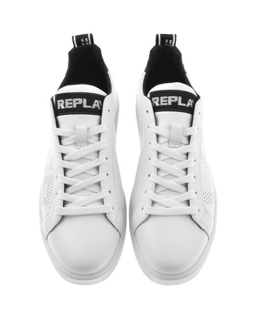 Replay White Polaris Perf Trainers for men