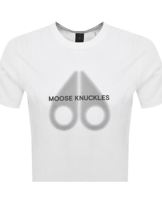 Moose Knuckles White Riverdale T Shirt for men