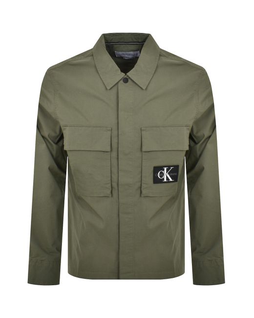 Calvin Klein Green Jeans Utility Overshirt Jacket for men