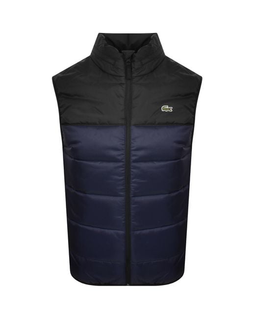 Lacoste Blue Hooded Logo Gilet for men