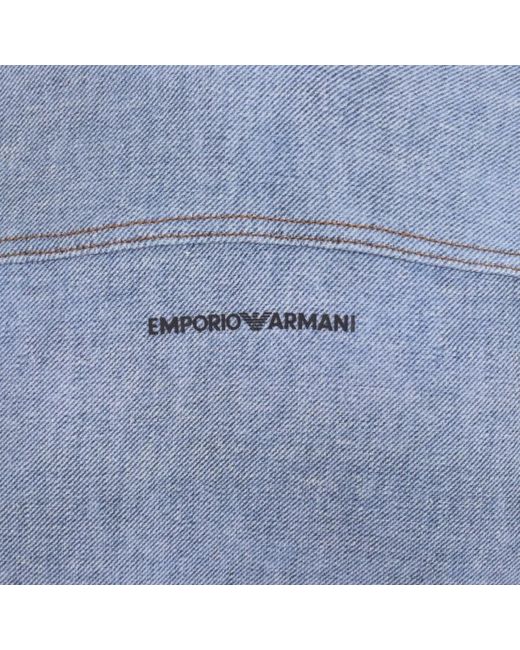 Armani Blue Emporio Eagle Logo Hoodie for men