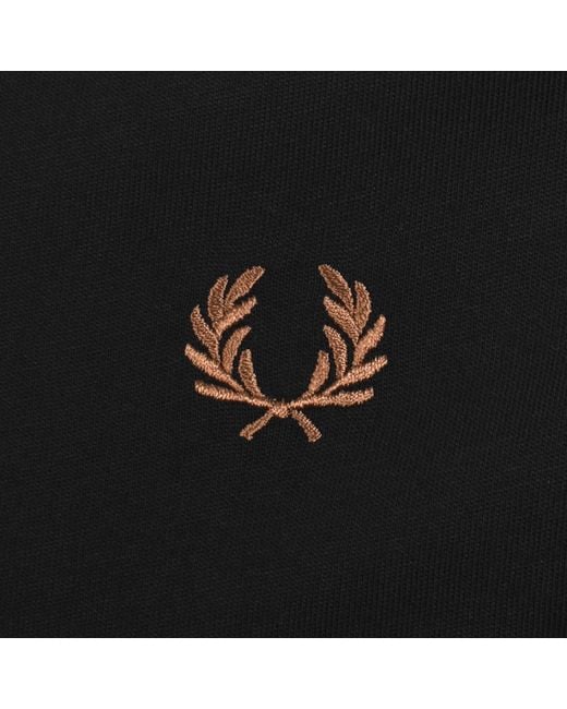 Fred Perry Black Twin Tipped Long Sleeved T Shirt for men