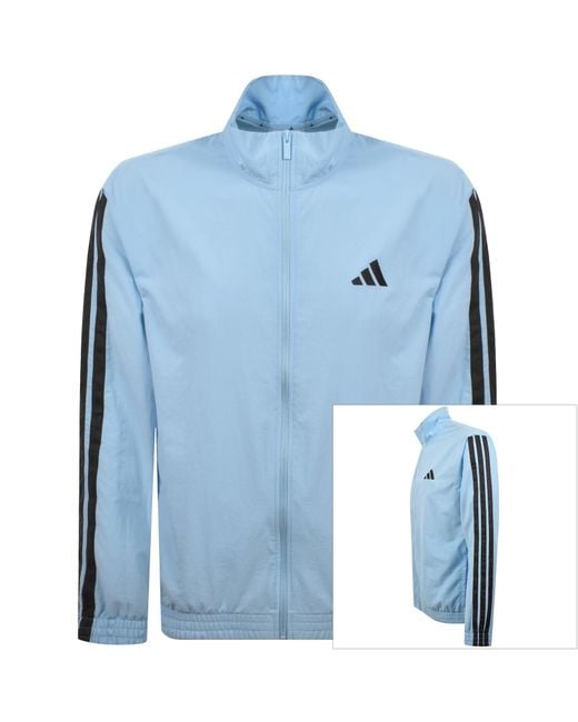 Adidas Blue 3 Stripe Track Top for men