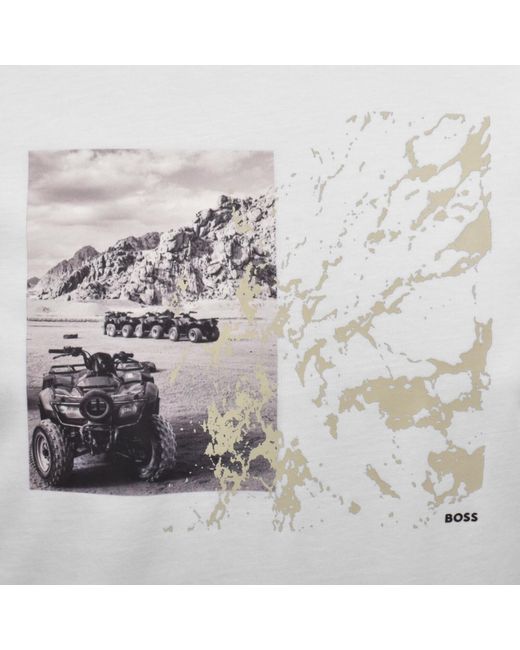 Boss Gray Boss Motors T Shirt Natural for men
