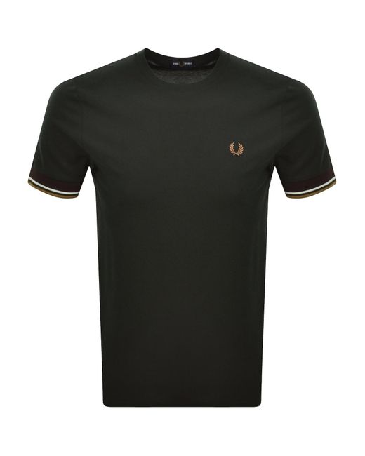 Fred Perry Black Twin Tipped Cuff T Shirt for men