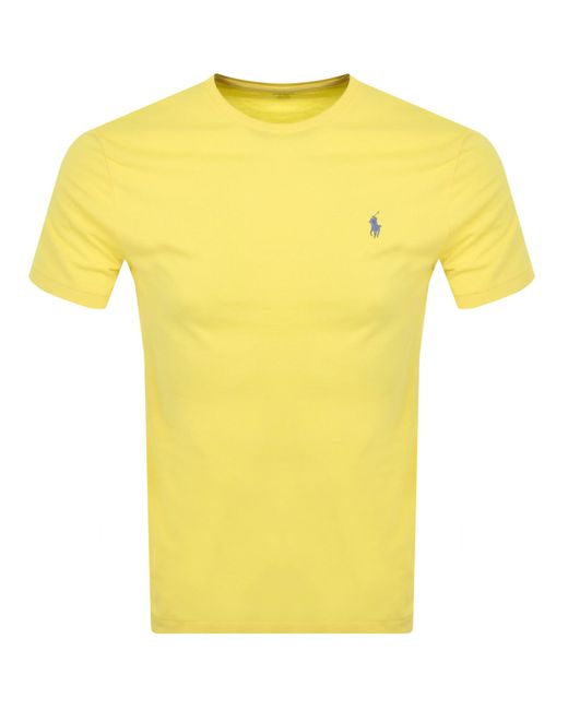 Ralph Lauren Yellow Crew Neck Slim Fit T Shirt for men