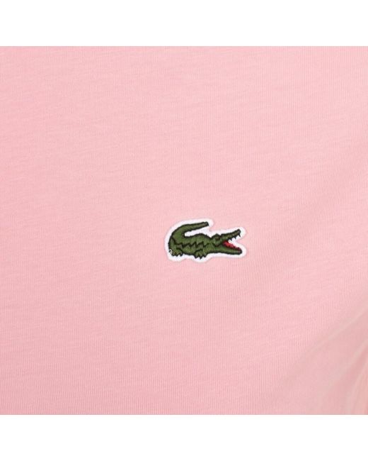 Lacoste Pink Crew Neck T Shirt for men