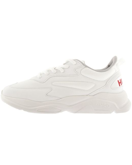HUGO White Leon Runner Trainers for men