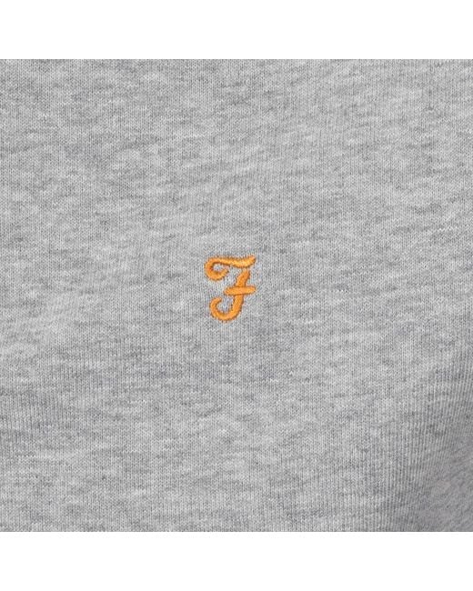 Farah Gray Farah Jim Quarter Zip Sweatshirt for men