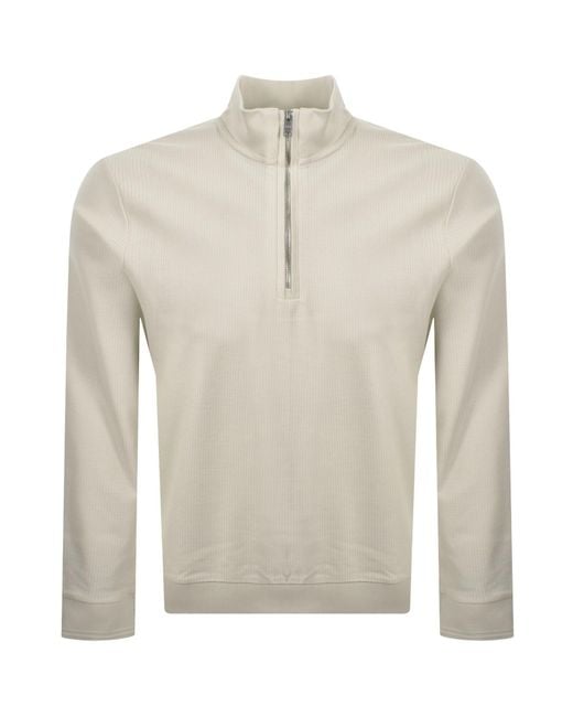 BOSS BUSINESS Gray Boss H Sidney 70 Quarter Zip Sweatshirt for men
