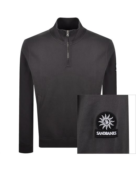 Sandbanks Gray Quarter Zip Sweatshirt for men