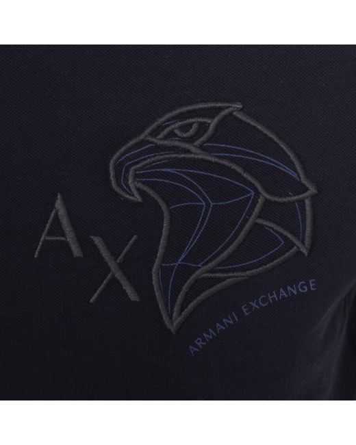 Armani Exchange Blue Logo Polo T Shirt for men