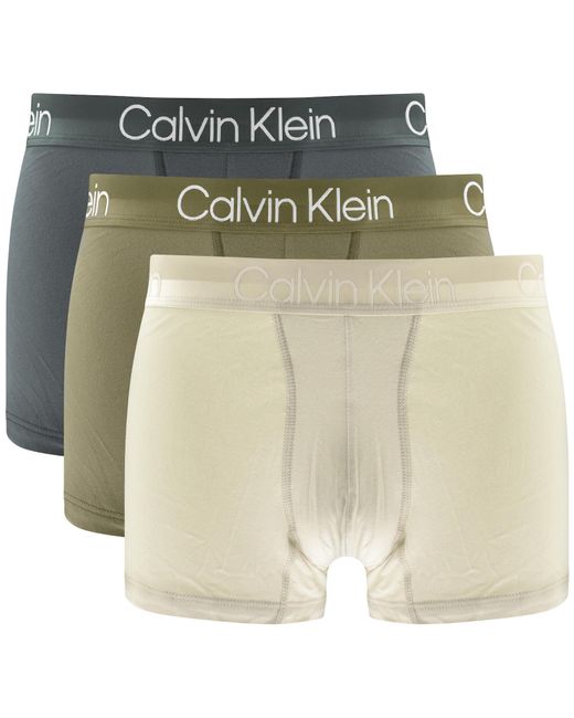 Calvin Klein Green Underwear 3 Pack Trunks for men