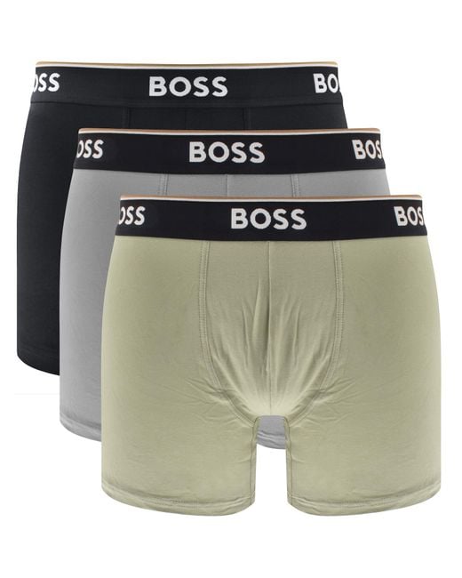 BOSS BUSINESS Green Boss Underwear 3 Pack Power Boxer Briefs for men