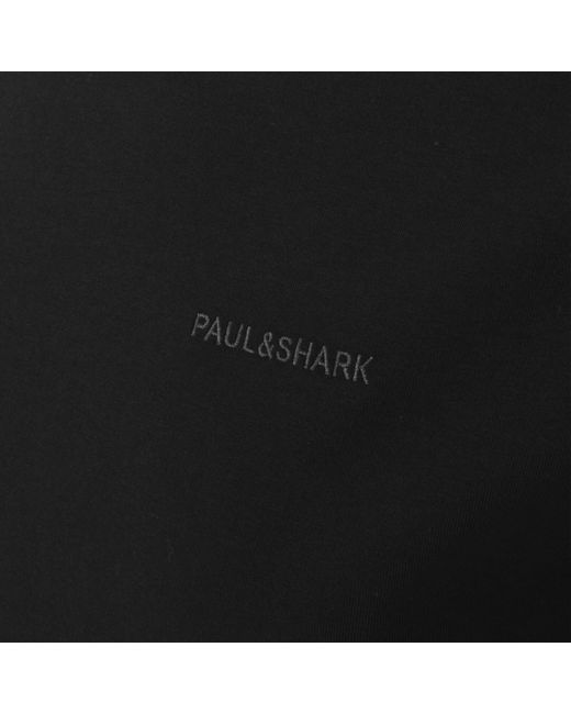 Paul & Shark Black Paul And Shark Short Sleeve Knitted T Shirt for men