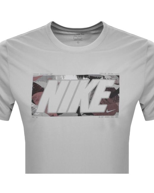Nike Gray Training Logo T Shirt for men