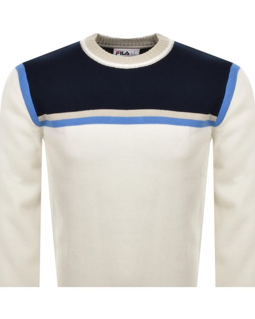 Fila stripe crew sweatshirt discount