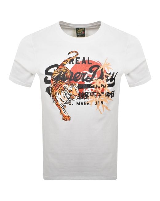 Superdry White Vl Tokyo Relaxed Logo T Shirt for men