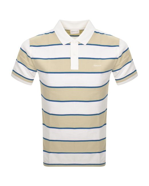 Gant Natural Stripe Pique Polo T Shirt for men