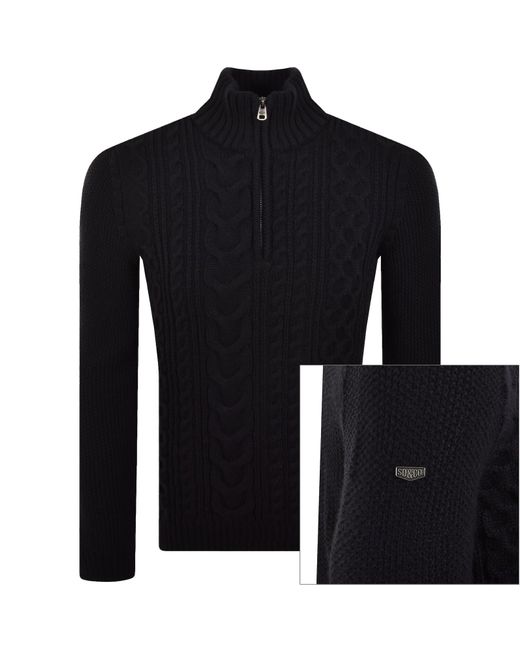 Superdry Black Jacob Cable Knit Jumper for men