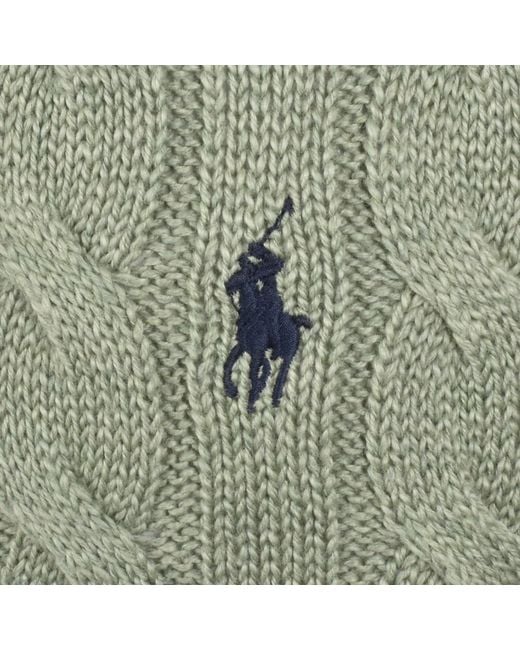 Ralph Lauren Green Half Zip Cable Knit Jumper for men
