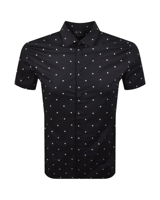 ARMANI EXCHANGE Black Ax Pattern Shirt Deep for men