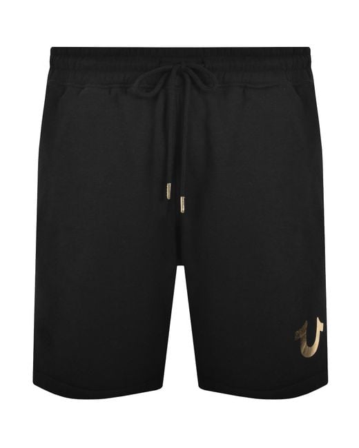 True Religion Black Hs Sweat Shorts for men