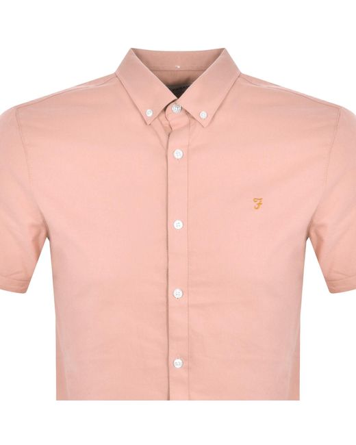 Farah Pink Brewer Short Sleeve Shirt for men