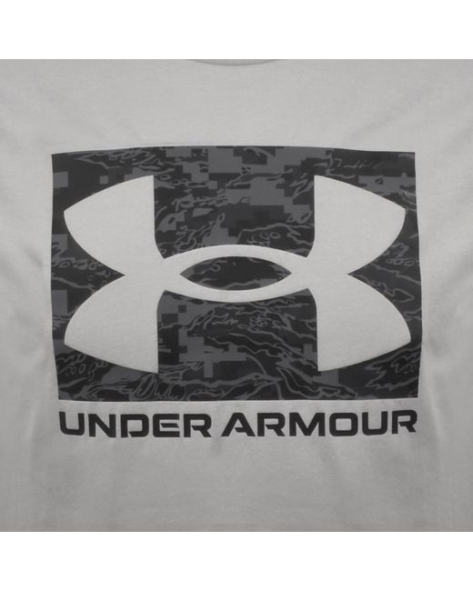 Under Armour Gray Abc Camouflage Logo T Shirt for men