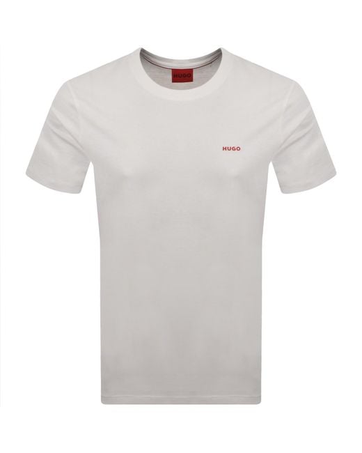 HUGO Gray Dero222 T Shirt Natural for men